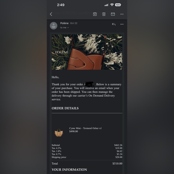 Polene Cyme Mini Ocre purse - Picture 6 of 7